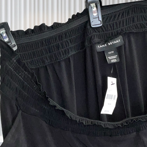 Lane Bryant New w Tags Black Wide Leg Pull-On Cropped Pants Women 22/24 - Picture 3 of 8